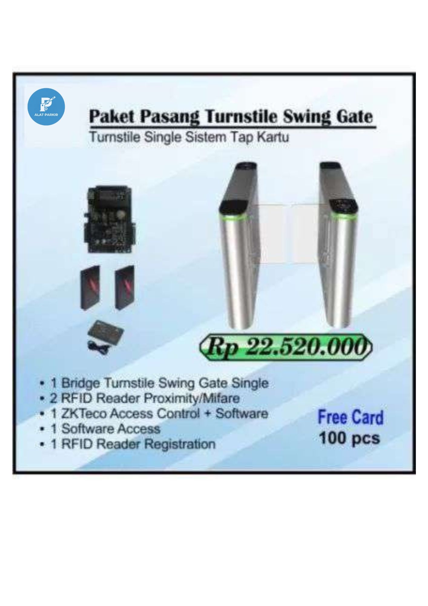 Paket Turnstile Swing Gate Akses Kartu