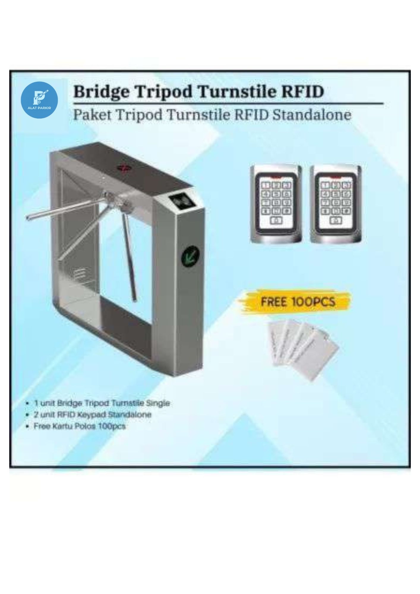 Paket Bridge Tripod Turnstile Single RFID Standalone