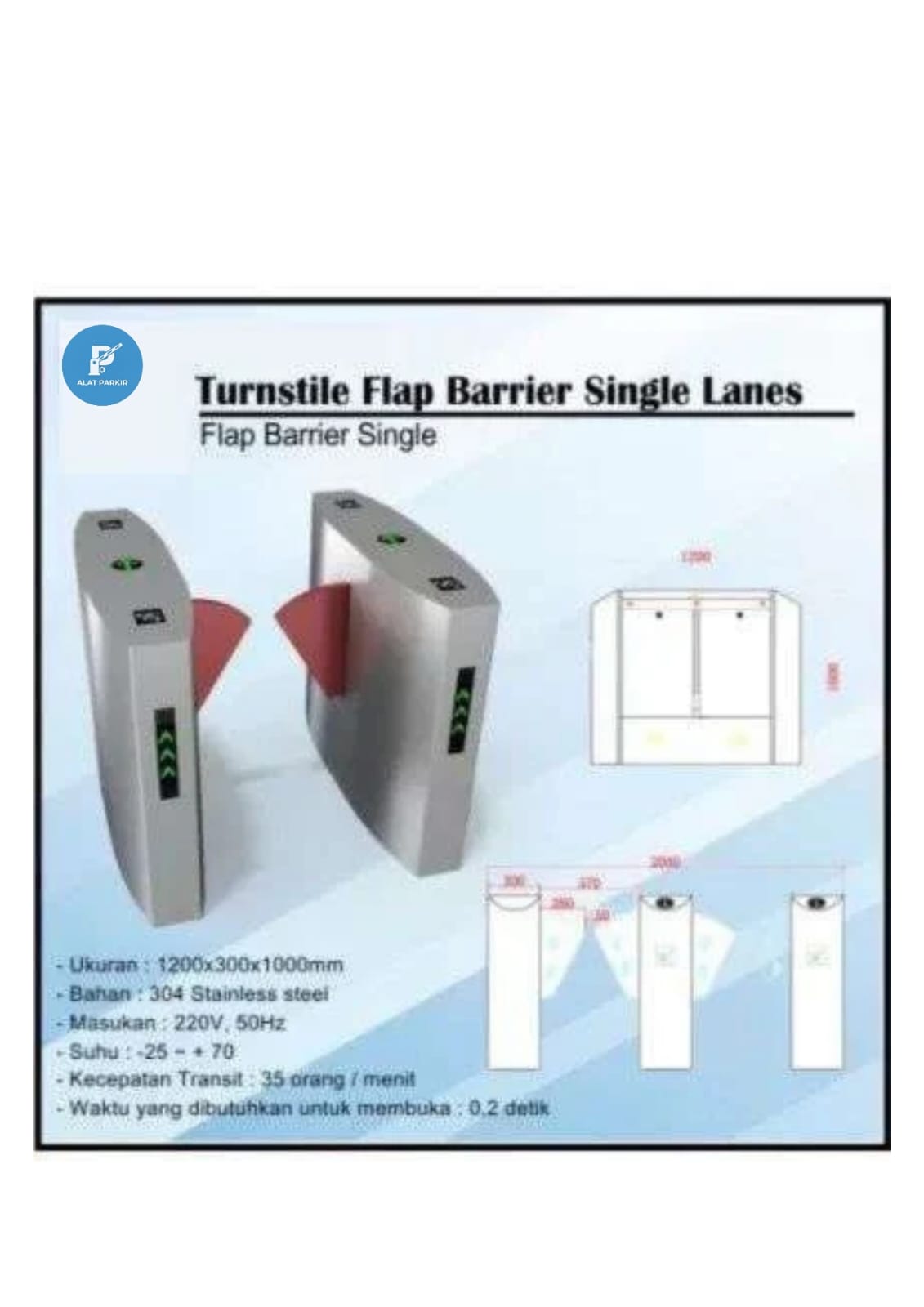 Mesin Pintu Antrian Flap Barrier