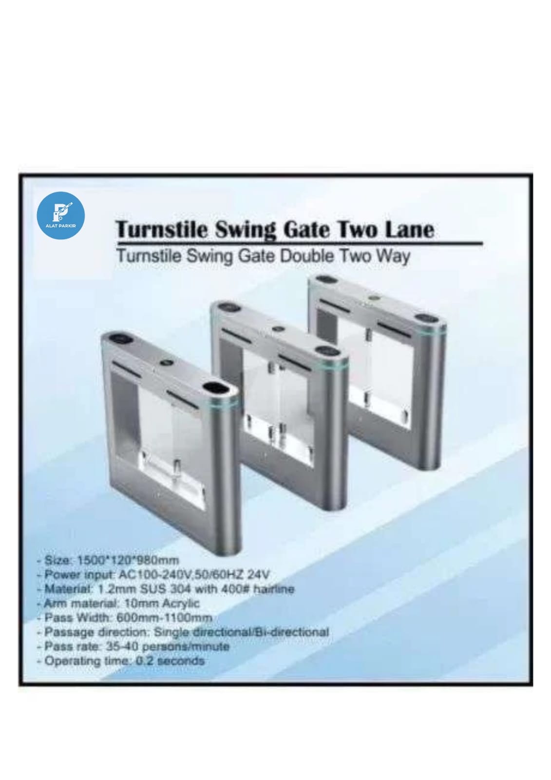 Mesin Pintu Antrian Swing Gate 1 Channel