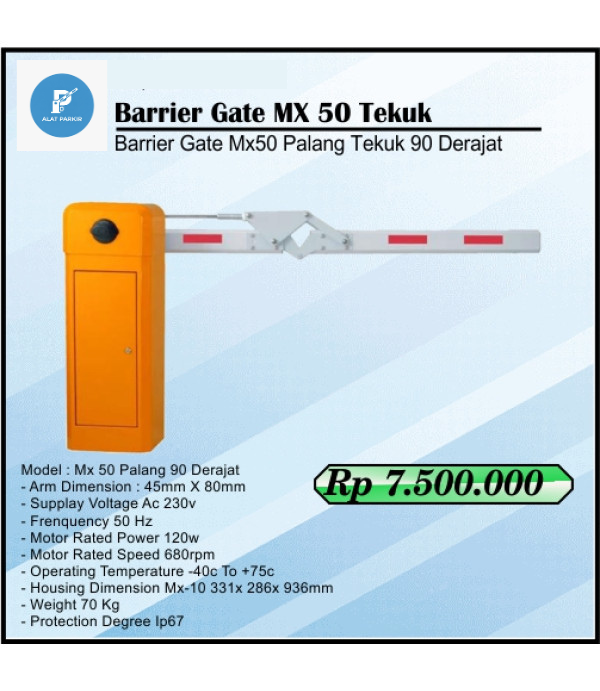 Barrier Gate MX 50 Palang Tekuk 90 Derajat