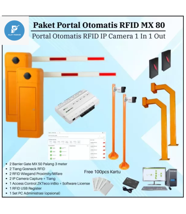 Paket Portal 1 In 1 Out MX50 RFID CCTV