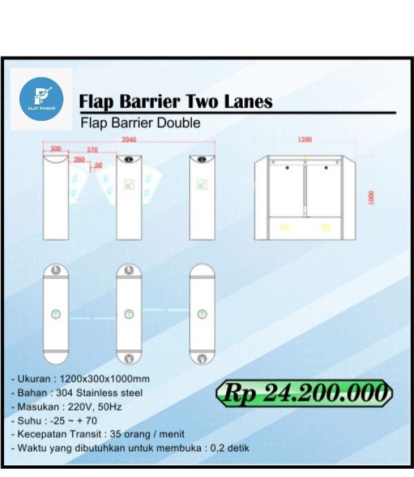 Mesin Pintu Antrian Flap Barrier