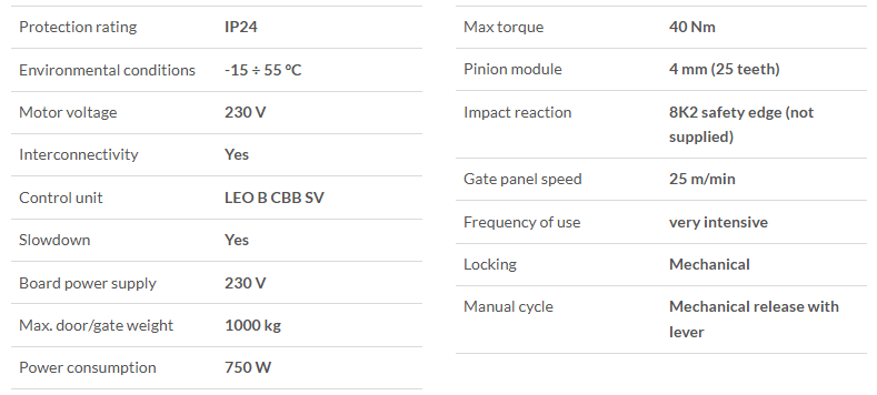 Sliding Gate BFT ICARO VELOCE SMART AC A1000 Pintu Pagar Otomatis
